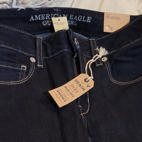2 PAIRS NWT AMERICAN EAGLE SKINNY JEANS DARK WASH - Picture 9 of 11